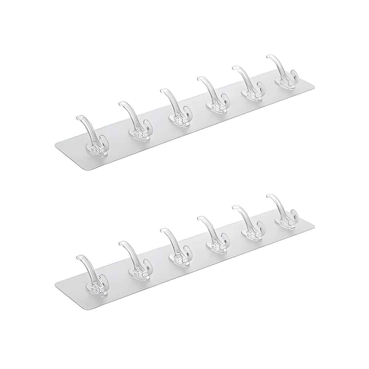 Hemito 6 Row Hooks Multifunctional Transparent Sticky Set Adhesive Sticker Hanger in Kitchen Bathroom Oilproof Home Wall Hanging Waterproof Seamless Heavy Duty Wall Mounted Hook(Pack of 2) Hemito 6 Row Hooks Multifunctional Transparent Sticky Set Adhesive Sticker Hanger in Kitchen Bathroom Oilproof Home Wall Hanging Waterproof Seamless Heavy Duty Wall Mounted Hook(Pack of 2)