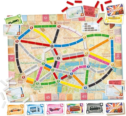 Image of Asmodee Ticket to Ride London Board Game - Train Route-Building Strategy Game, Fun Family Game for Kids & Adults, Ages 8+, 2-4 Players, 10-15 Minute Playtime