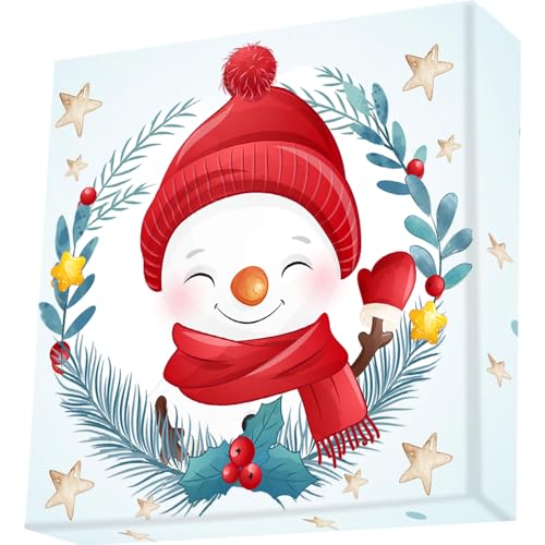DIAMOND DOTZ Caja de tres muñecos de nieve de Navidad, taladro parcial, redondos, para adultos, 22,1 x 22,1 cm