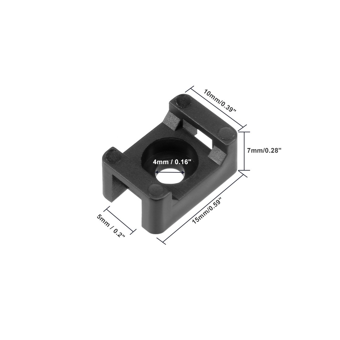 Sourcing Map Kabelbinder Basis Sattel – 50 Stück, Nylon – Loch 5 Mm – Zum Festklemmen Von Kabeln