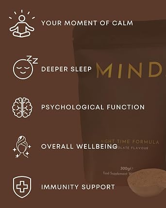 Mind Drinks | Sleep Drink for Calm & Relaxation with Reishi, Ashwagandha, Magnesium & Functional Mushrooms | Chocolate Flavour | 300g, 30 Servings