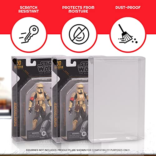 Evoretro Action Figure Display Case Designed For Star Wars Black Series Archive 50Th (Carded) - Figure Case Pet Box Protector 0.40Mm (Pack Of 10) #TOP2
