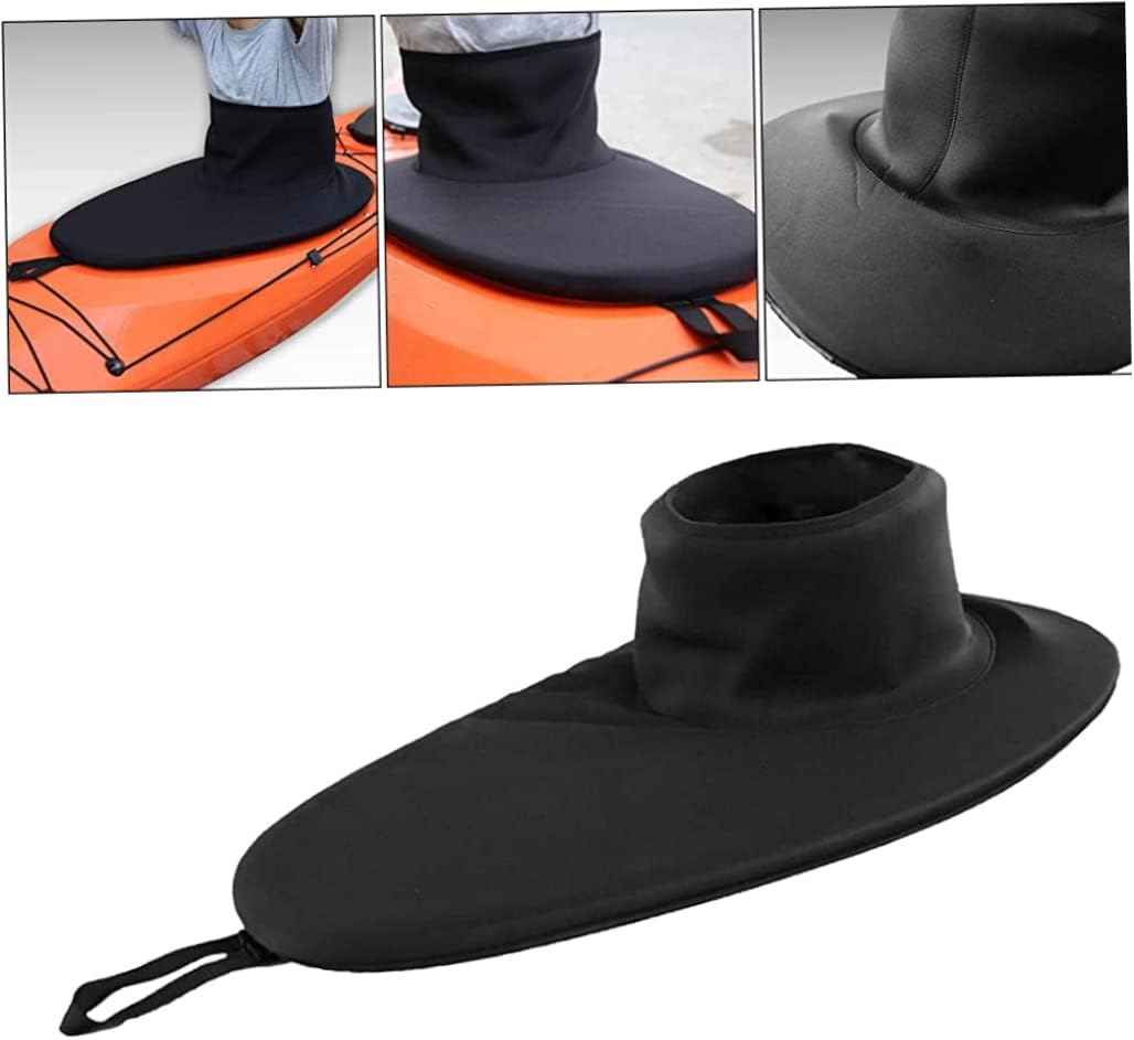 Waterproof Kayak Spray Skirt for Cockpit, Black Kayaking Accessory for Water Sports Protection