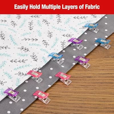 SINGER Sewing & Quilting Clips, 24ct - Large, Small & Mini Fabric Clips for Crafts - Assorted Color Quilt Clamps, Multi-Use Sewing Tool, Includes Storage Case