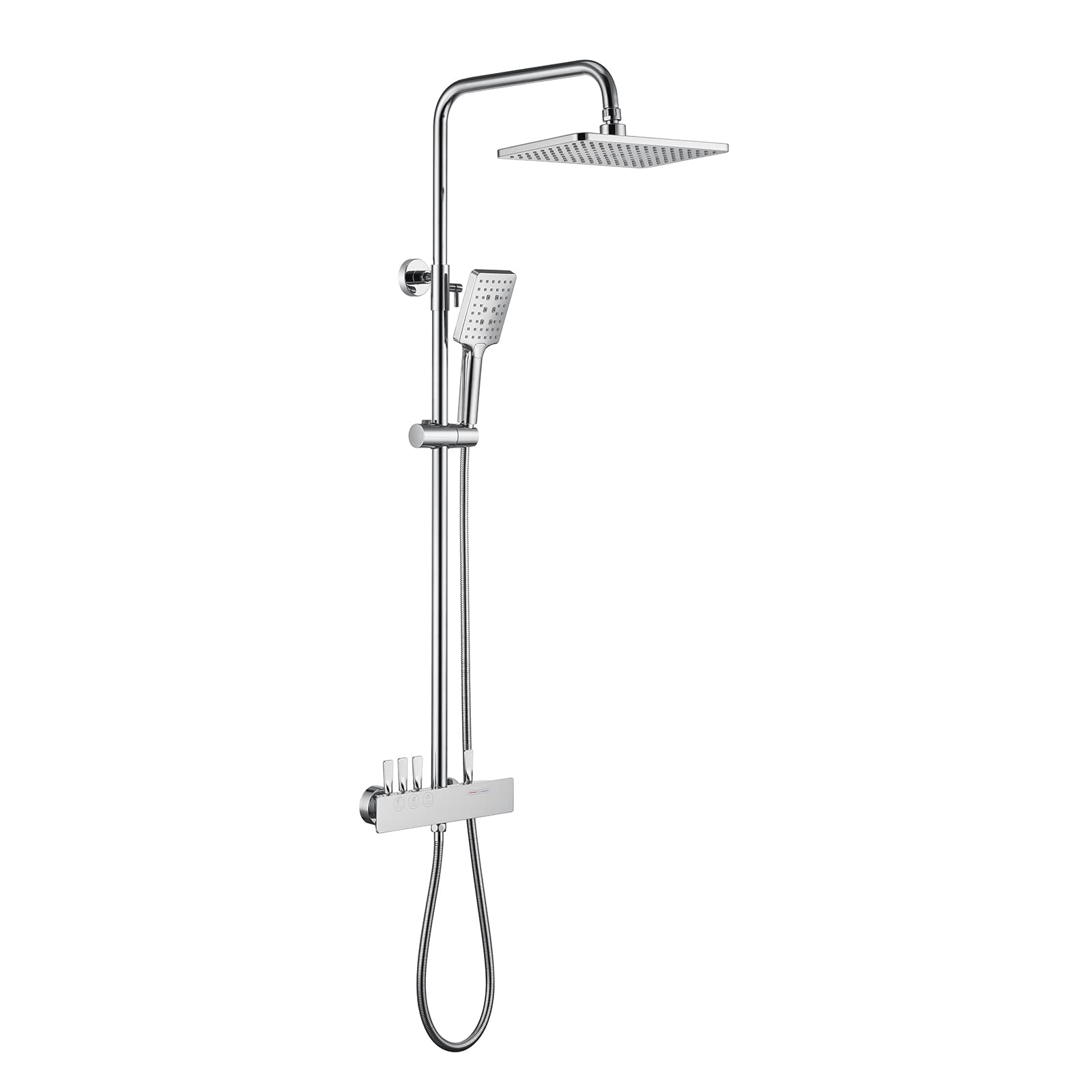 Système de douche avec mitigeur cascade et pommeau pluie 30 cm