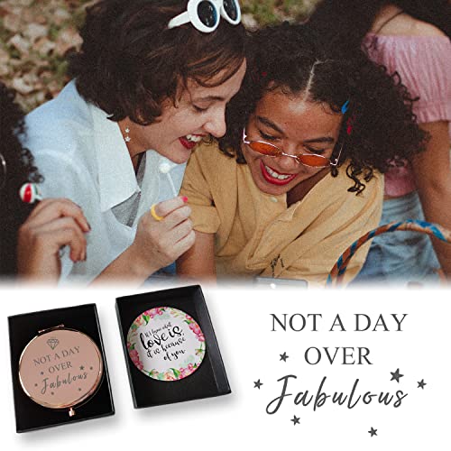 Christmas Unique Gifts For Women | 'Not A Day Over Fabulous' Engraved Compact Mirror Gifts Ideas | Best Friend Birthday Gift For Friends Female | Inspirational Personalized Gifts For Women, Coworker #TOP1