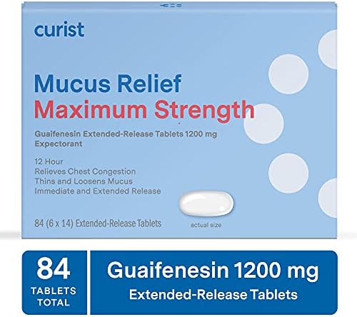 Curist Guaifenesin Mucus Relief 1200 mg Maximum Strength OTC - 84 Count Extended Release Tablets - Reduce Mucus Clear Congestion (84 Count Tablet Bulk Pack)