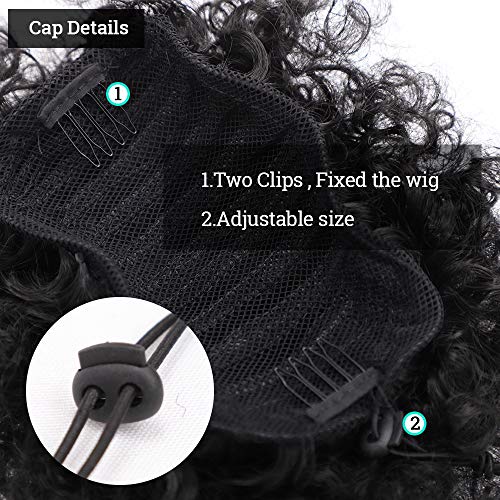 Afro Puff Drawstring Ponytail Kinky Curly Bun Hair Synthetic Short Extensions Hairpieces Updo Hair For Black Women Girls(1B) #TOP3