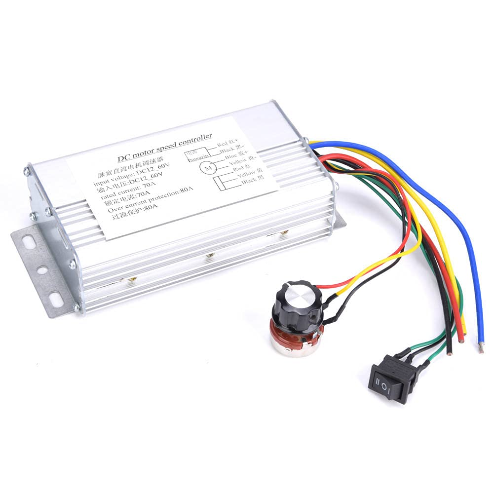 DC Sterownik prędkości silnika 12V 60 V 70A PWM z przełącznikiem start-stop do przodu i odwrotnym BI kierunkowym modułem sterowania silnikiem prędkości silnika DC odwracalny do
