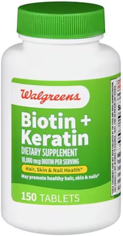 Walgreens Biotin + Keratin | 150 Count Tablets...