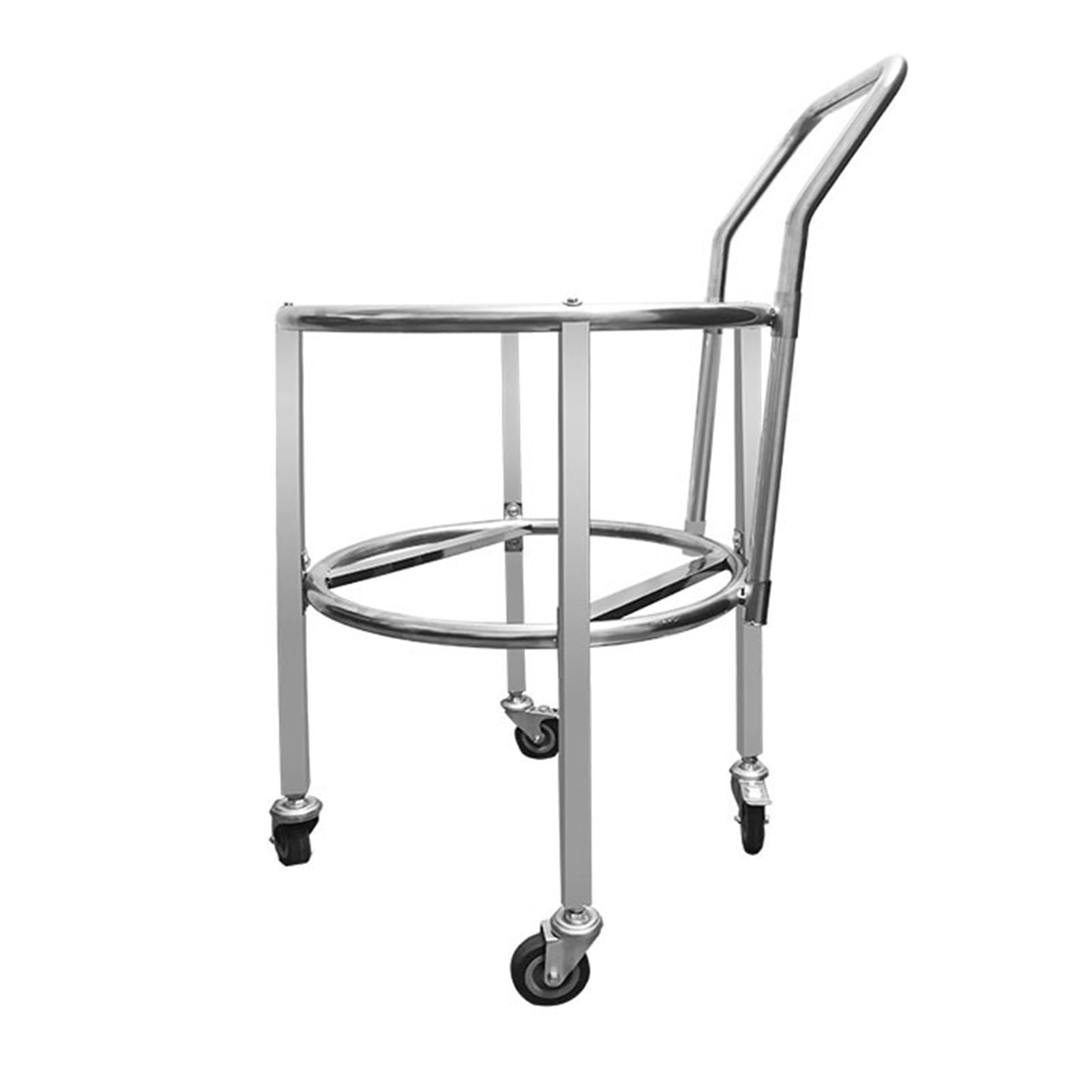 Soporte de acero inoxidable resistente para cacerolas, multifuncional, marco de barril para restaurantes, hoteles y tiendas de té con leche, estante duradero para ollas, plateado, 55 x 55 x 71