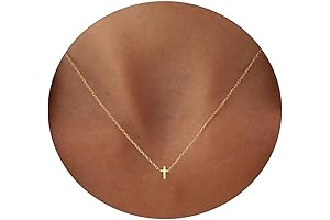 Cute Dainty Gold Cross Necklace for Women