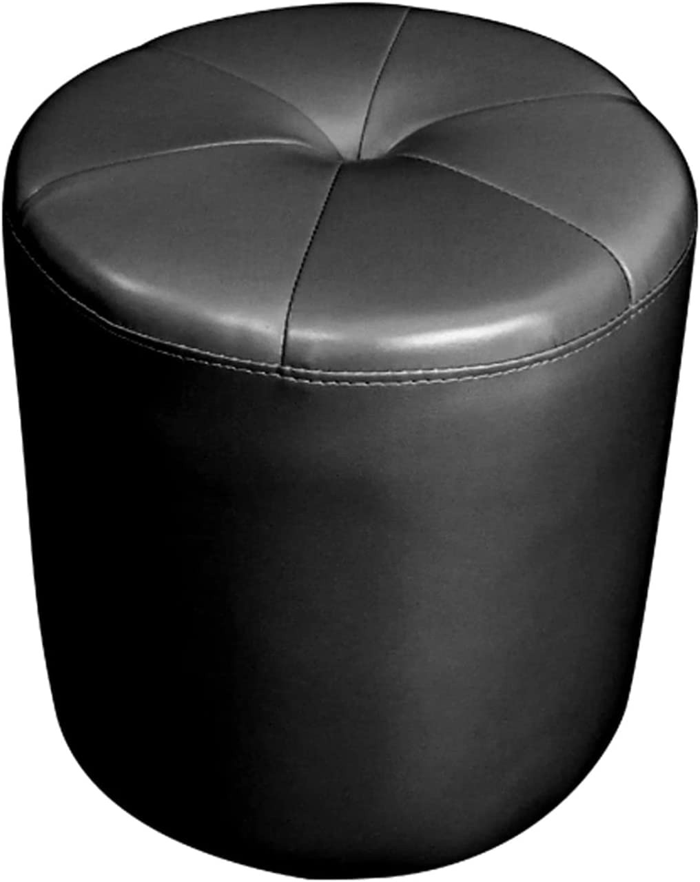 Repose-Pieds Ottoman Rond en Polyuréthane et Éponge Haute Résilience