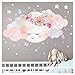 Little Deco Wandsticker Kinderzimmer Mädchen Mond & Wolken I L - 77 x 38 cm (BxH) I Wandtattoo Babyzimmer selbstklebend Wandaufkleber Sterne Blumen Kinder DL243