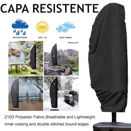 Genérico Capa Ombrelone 3m Tecido Reforçado Impermeável Com Zíper