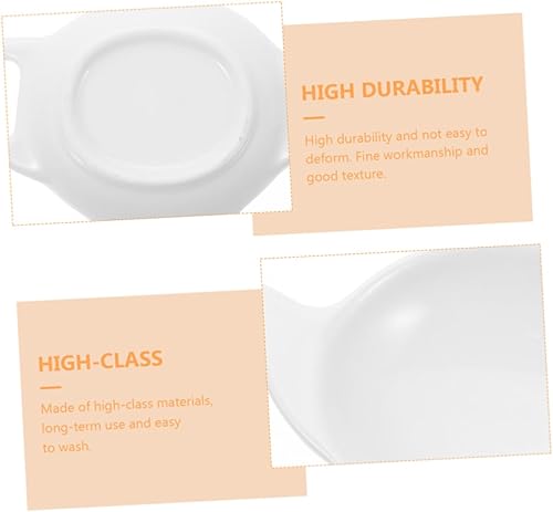 Miniatura 9 de HEMOTON 3 piezas de tetera de cerámica con forma de tetera para bolsitas de té, organizador de cucharaditas, bordes lisos, fácil de limpiar para