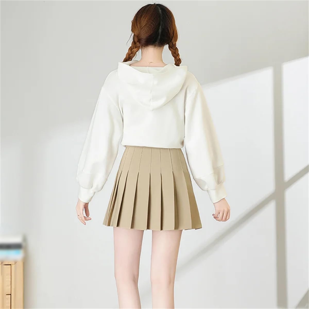 Gonna da Donna Mini Gonna A Pieghe Marrone Moda Estiva per Ragazze