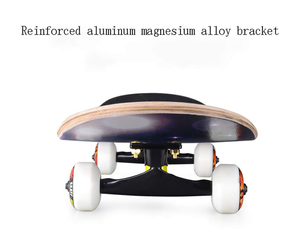 Pro Planches Complètes Skateboard, PU LED Lumière Roue +Mute Grande Vitesse Roulement, 7 Couches Bois d'Erable Skateboard Complet pour Les Enfants, Jeunes et Adultes