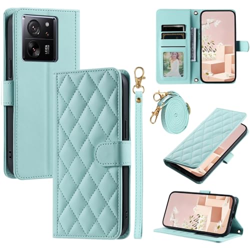 Étui portefeuille pour Xiaomi Redmi K60 Ultra et 13T Pro en cuir avec bandoulière magnétique