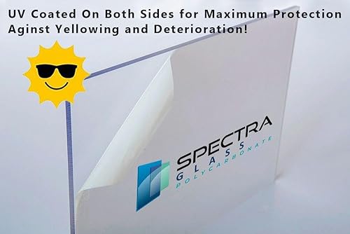 Miniatura 4 de Hoja de policarbonato transparente Spectra Glass de 48 x 94 pulgadas (18 pulgadas). Revestimiento UV en ambos lados. Resistente a impactos y a la