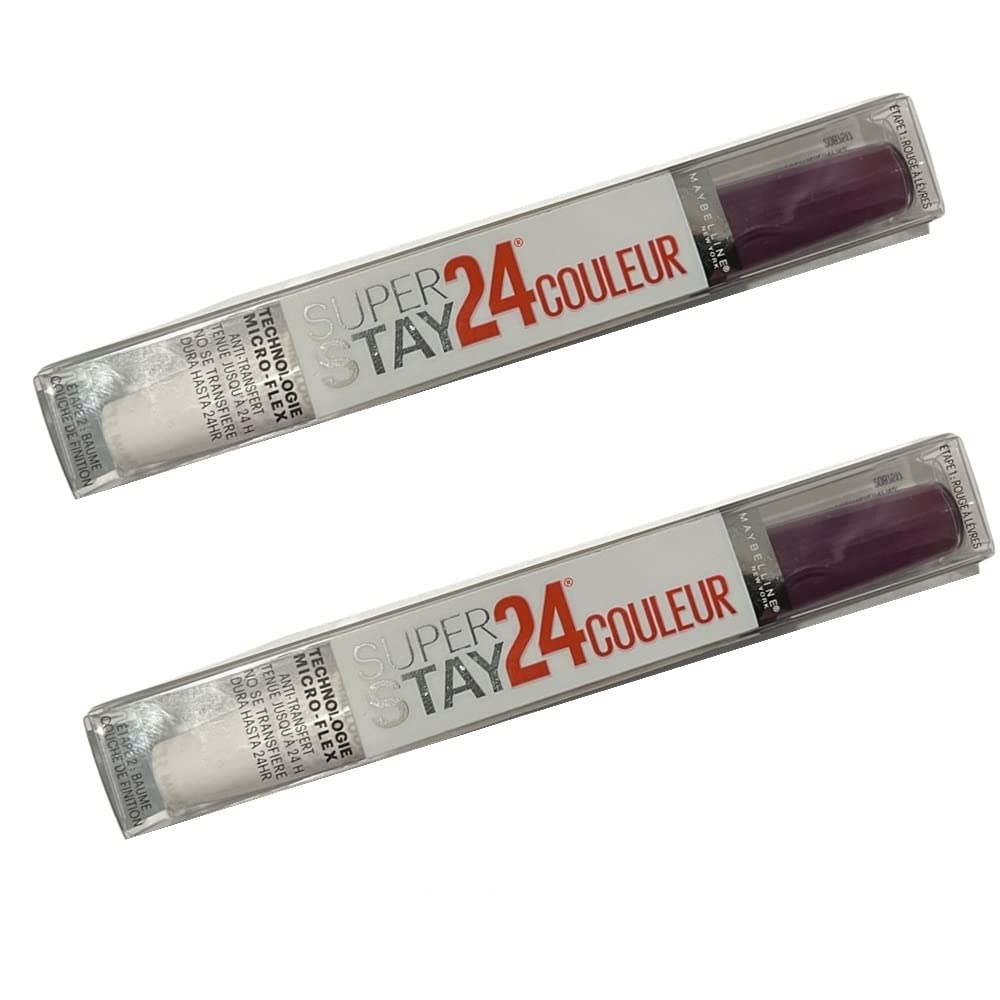 MAYBELLINEPack of 2 New York SuperStay 24 Color 2-Step Liquid Lipstick, Boundless Berry # 260
