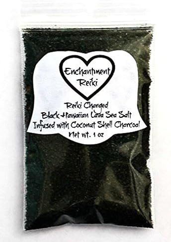 VERY SMALL 1 oz net wt. Reiki Charged Black Salt Bag for Home Cleansing Smudging Purification