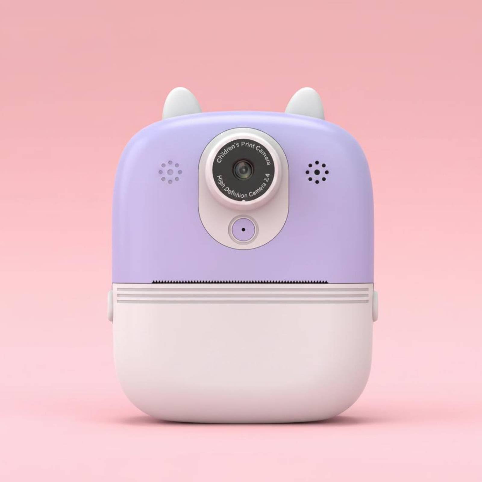 Fotocamera Instantanea per Bambini Fotocamera Digitale per Bambini Fotocamera a Stampa Immediata Doppio Obiettivo Funzione Selfie Facile da Usare, Rosa