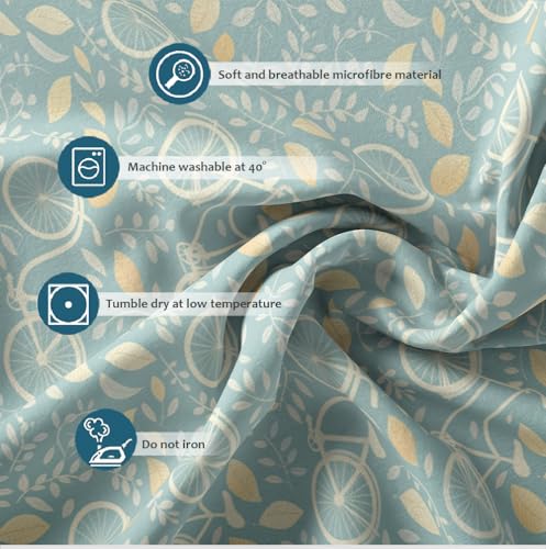 Linge de lit moderne feuilles colorées housse couette respirante