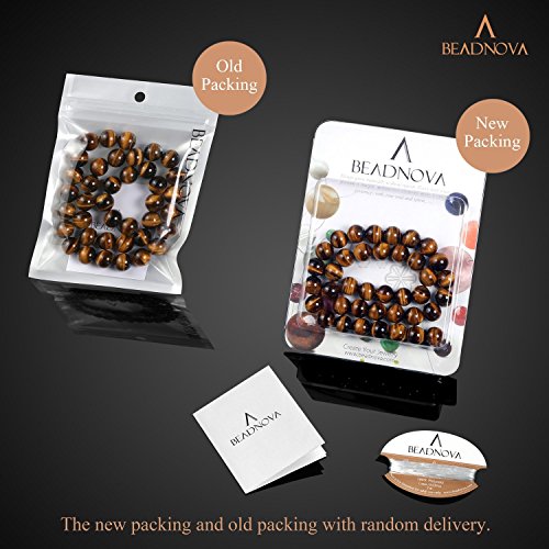 Image of BEADNOVA 10mm Yellow Tigers Eye Beads Round Loose Gemstone for Jewelry Making (36-38pcs)