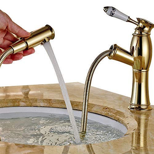 FOReverweihuajz Adjustable Durable Faucet Kitchen Bathroom Wash Basin Retractable Handheld Spring Tap - Easy to Install and 9 Types is Available 9#