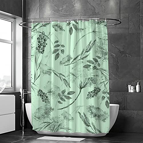 Rideau de douche floral vert 168x183 cm en polyester lavable - 3