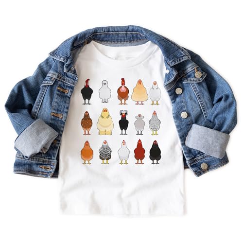 Chicken Farm Animal Toddler Shirt - Free Range Kids - Cute Farming Shirts - Variety Of Chicken Breeds Outfit - Natural Toddler Youth Tee3