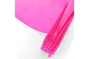 HYANG Pink Transparent PVC Holographic Vinyl Faux Leather Sheets