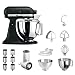 Produktbild KitchenAid Küchenmaschine Artisan 5KSM175PS Veggie S Paket | mit TOP Zubehör: Gemüseschneider mit drei Trommeln sowie zusätzlichem Raspel und Reibenpaket mit 3 weiteren Trommeln (Gusseisen Schwarz)