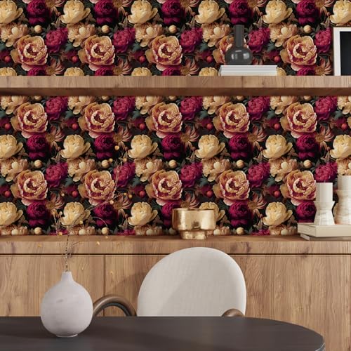 Papel pintado floral extraíble para renovar paredes dañadas sin obras ni pegamento 5