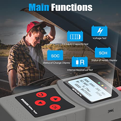 Car Battery Tester 12V/24V Battery Load Tester 40-2000Cca Alternator Battery Tester Automotive Battery Analyzer Checker Cranking Charging Test Tool For Car/Suv/Light Truck With Flooded Agm Gel #TOP1