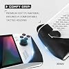 PlayVital Black Premium Handle Grips for ROG Ally Console with Thumb Grip Caps, Non-slip Soft Textured Trigger & Back Button Grip Stickers for ROG Ally Gaming Handheld - Hexagonal Diamond Textured