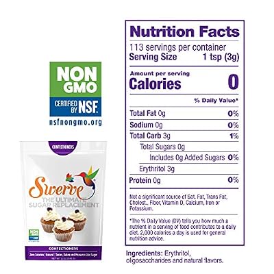 Swerve Sweetener, Confectioners, 12 Ounce (Pack of 3)