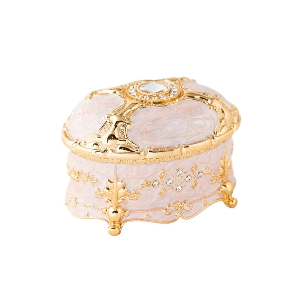 Boîte de rangement pour bagues et colliers beige en velours doux