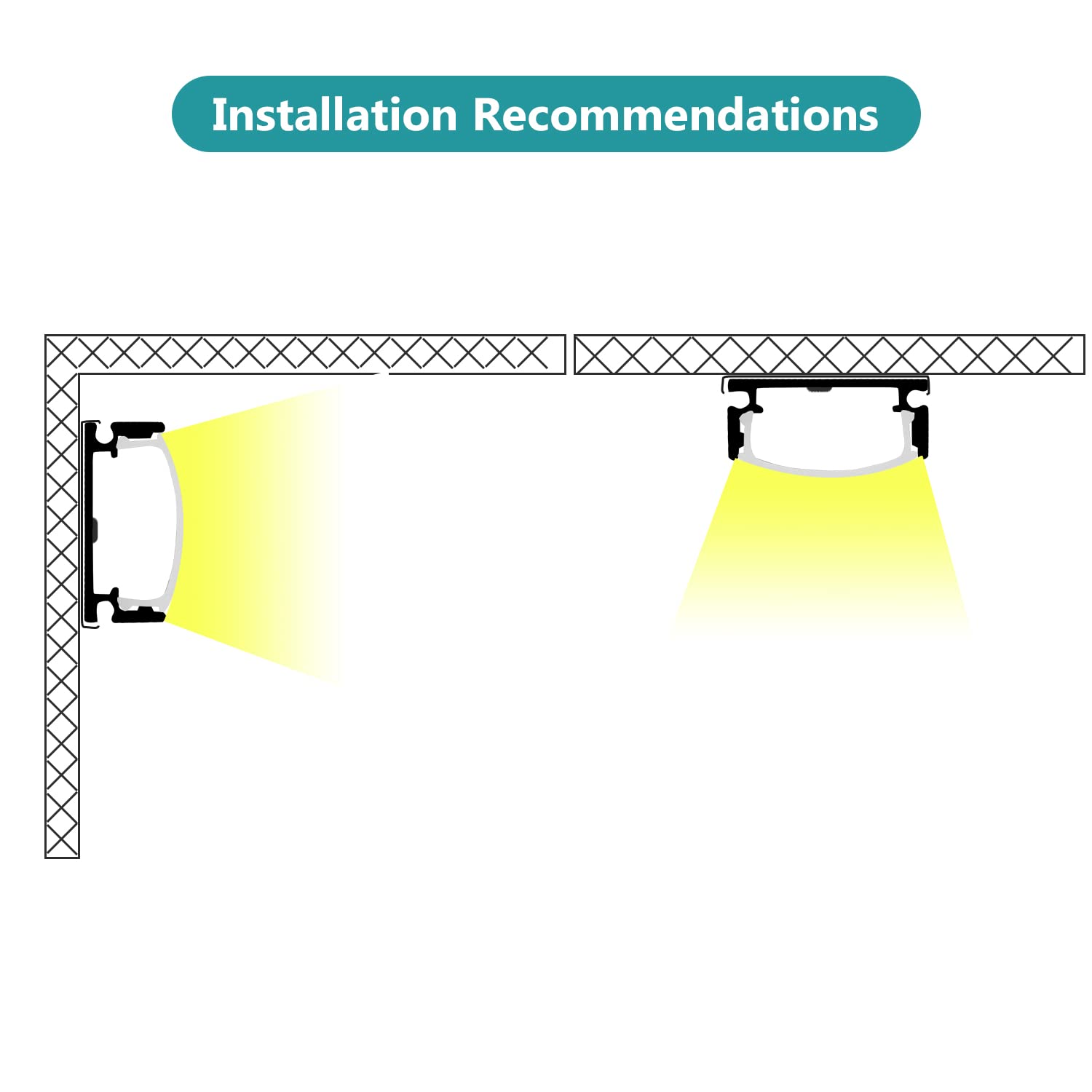 Sonnewelt 40 x 1 m profil LED aluminium, profil aluminiowy LED w kształcie litery U do taśm LED / pasków / pasków (1-12 mm) z osłoną, w zestawie zaślepki i klipsy montażowe do taśm LED