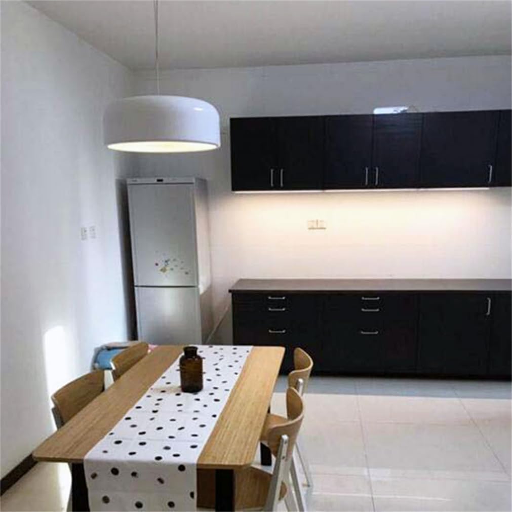 Black and White Light Metal Aluminum Shade Kitchen Island Ceiling Lights E27 Base 1-Light Adjustable Hanging Light Fixture for Dining Rooms, Bars, Clubs, and Restaurants/White/35Cm