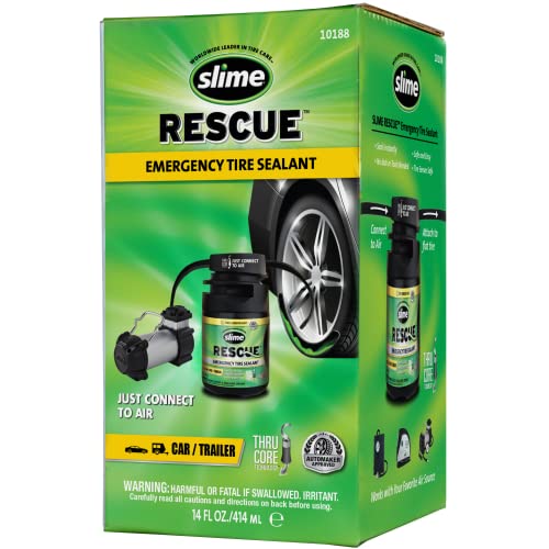 Image of Slime 10188 Flat Tire Puncture Repair Sealant, Rescue, Emergency Repair for Highway Vehicles, Universal fit, Non-Toxic, eco-Friendly