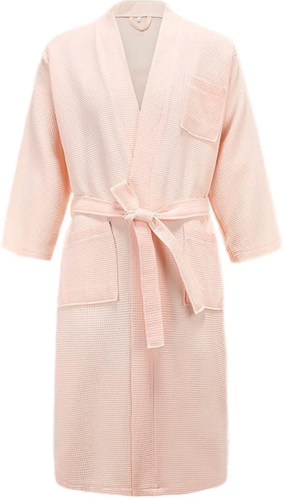Bathrobes Cotton Men's Bathrobes Couples Waffle Robes Ladies Casual and Comfortable Pajamas Home Service