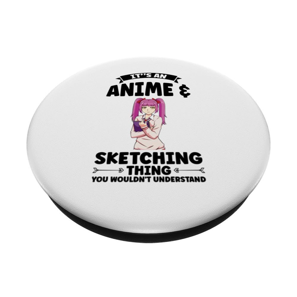 It's an Anime & Sketching thing Anime PopSockets Swappable PopGrip, Black - Image 2