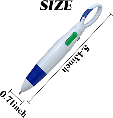 Miniatura 2 de NSBELL 36 bolígrafos de plástico con mosquetón, 4 en 1, retráctiles, bolígrafos multicolor con hebilla y llavero en la parte superior para