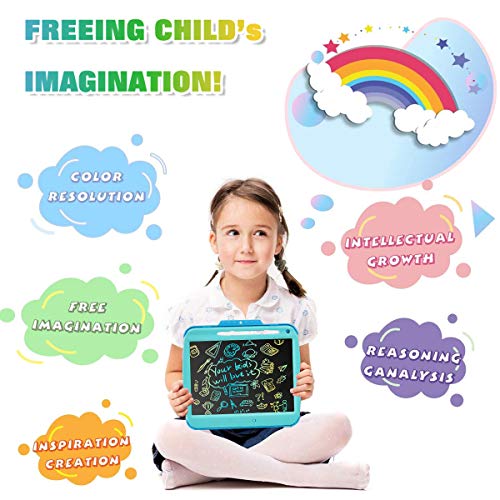 LCD Writing Tablet for Kids - 9 Inch Erasable Drawing Doodle Colorful Screen Board, Toddler Digital Sketch Art Scribbler Pad, Preschool Learning Educational Toy for Girl 3-8 Year Old Birthday Game - Thumbnail 6