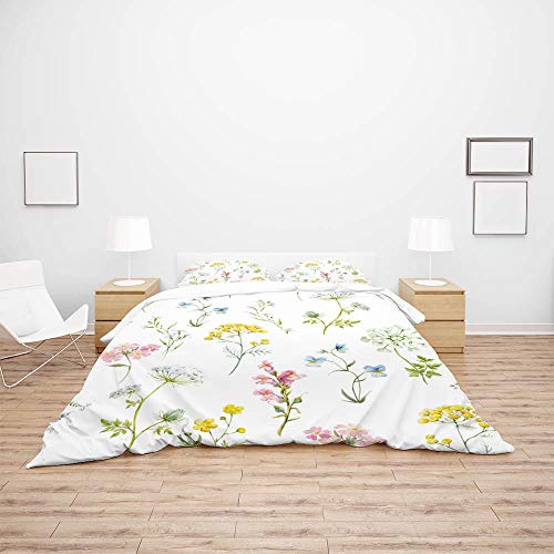 Housse de couette fleurs vintage polyester durable pour éviter l'usure