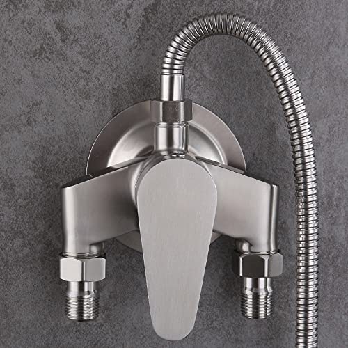 Shuiltad Sus 304 Stainless Steel Exposed Shower Faucet With Control Valve Switch Tap For Cold And Hot Water, Wall Mount Bathroom Shower Mixer #TOP1