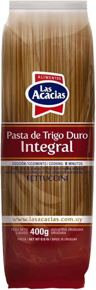 Macarrão de Sêmola de Trigo Durum Integral Fettuccine Las Acacias 400g