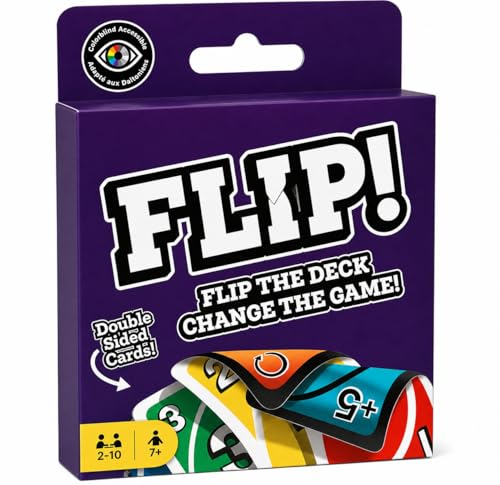 Image of Flip Card Game - Double-Sided Color Changing Card Game for Family & Party | Fast-Paced Fun Game for Kids & Adults (2-10 Players, 7+ Years)